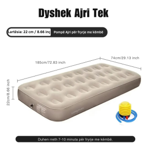 Dyshek Ajri me Fryrje Manuale dhe Elektrike për Kamping dhe Pushime