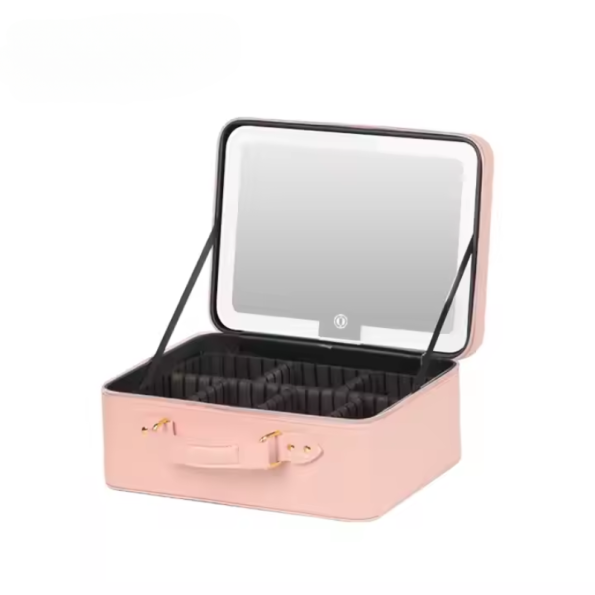 Kuti Make-up me Pasqyrë dhe Organizim të Brendshëm të Personalizueshëm