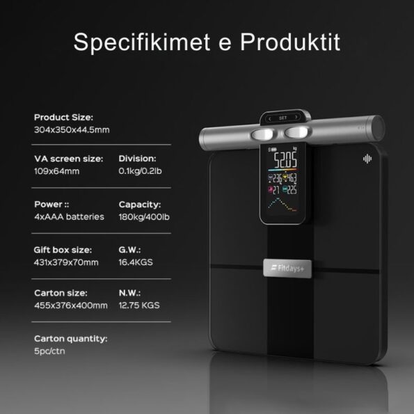 Peshore dixhitale Welland me ekran me ngjyra dhe lidhje Bluetooth