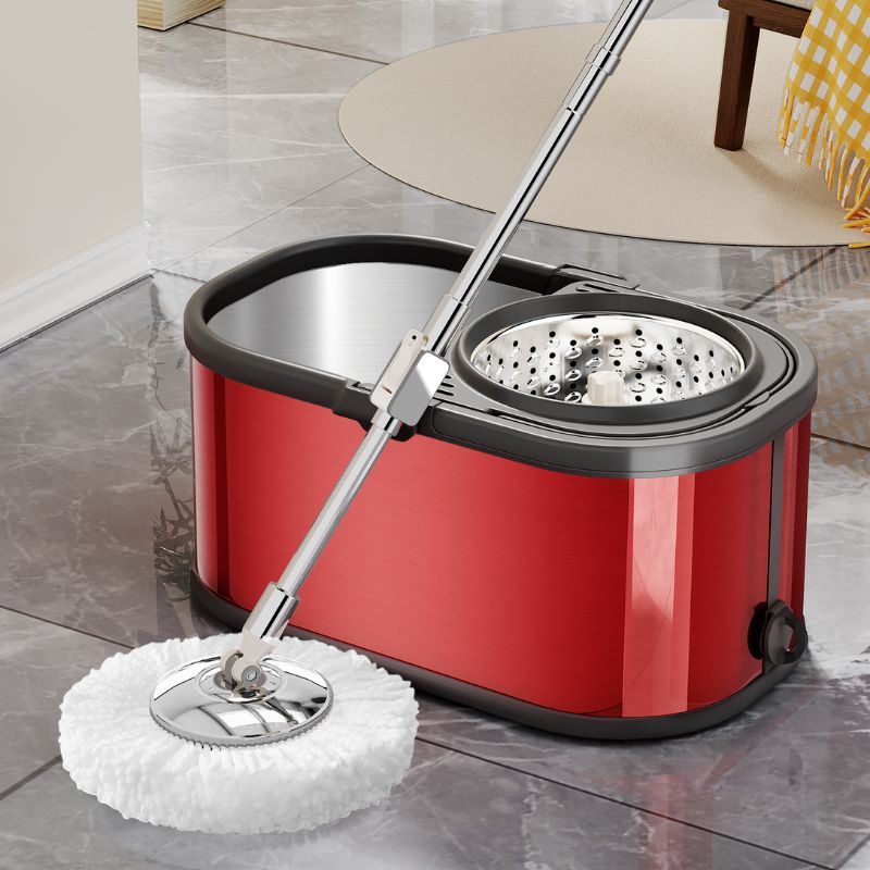 kove-kuqe-automatike-me-mop-360 Kovë me dy ndarje për larje dhe tharje të mop-it pa prekur papastërtitë