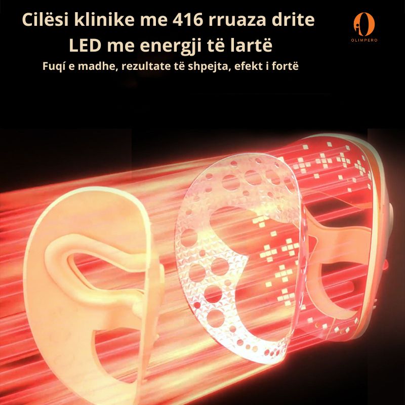 maske-led-per-trajtimin-e-fytyres Maskë terapeutike me drita të kuqe dhe blu për lëkurë më të butë dhe të shndritshme.