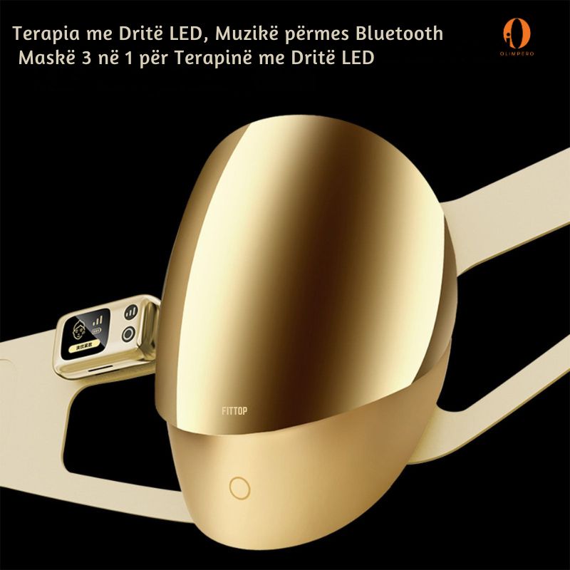 maske-led-trajtimi-fytyres-luksoz Maskë LED premium në ngjyrë ari për kujdes profesional të fytyrës në shtëpi.