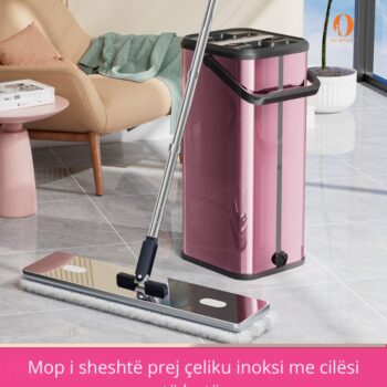 Kovë pastrimi inox për pastrim efikas të dyshemeve