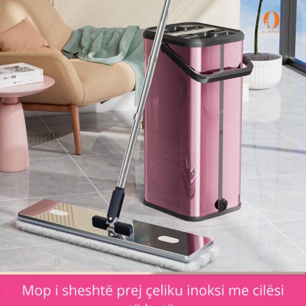 Kovë pastrimi inox për pastrim efikas të dyshemeve