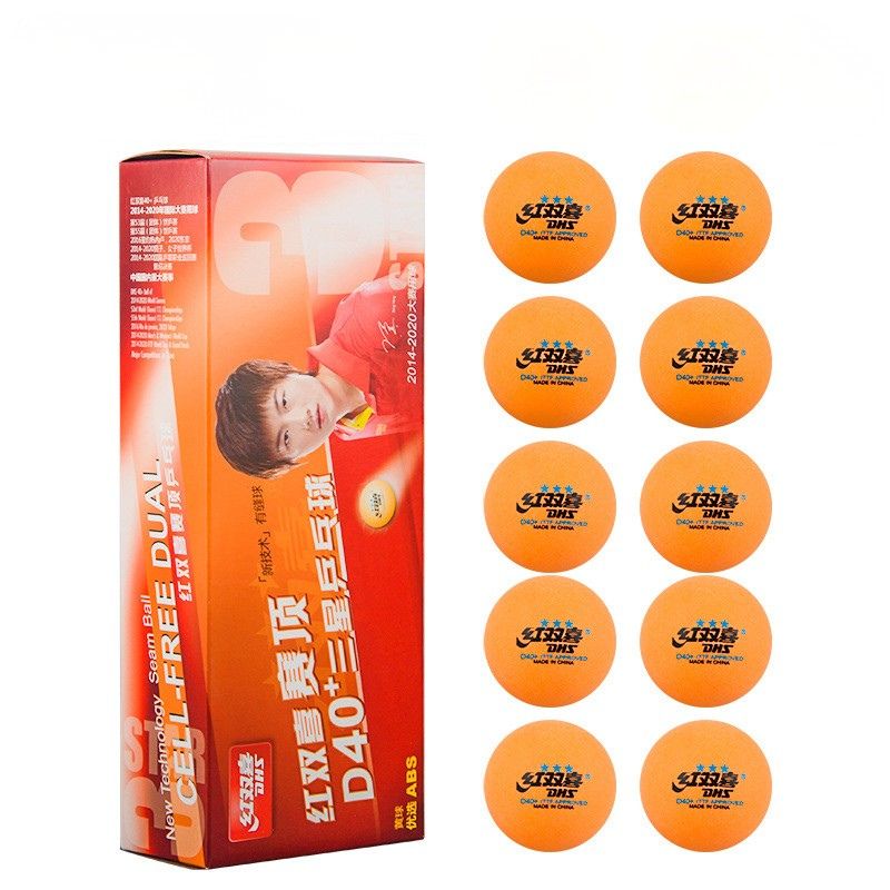 Topa Ping Pong Profesionale DHS D40+ 3-Star Topa ping pong DHS 3-Star ABS me ngjyrë portokalli për gara