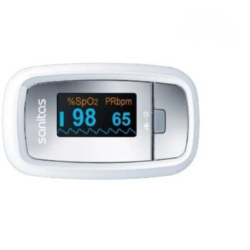 Pulsoksimetër Sanitas SPO 25 për matjen e oksigjenit në gjak dhe pulsit, pamje anësore